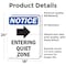 Signmission Entering Quiet Zone Sign With Symbol, 18 in W x Rectangle, Vinyl Decal OS-2PACK-NS-D-1824-V-12096 - alternate 3